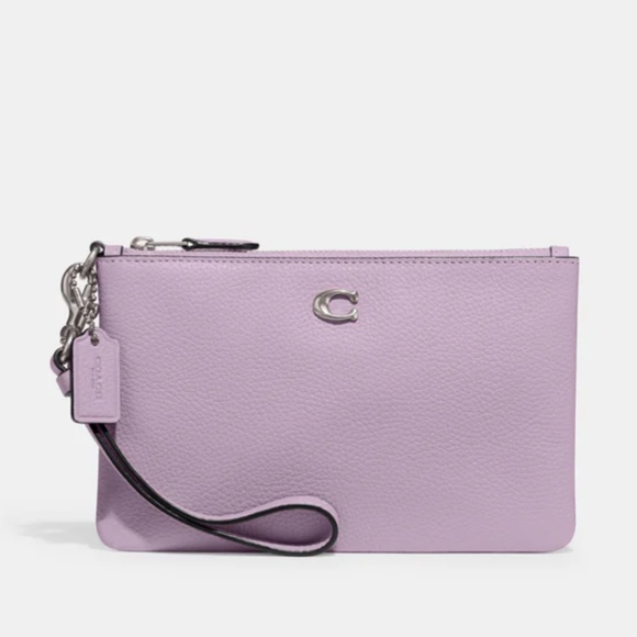 Coach Handbags - Coach purple pebbled wristlet